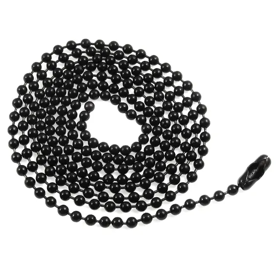 30" BEADED BALL CHAIN BLACK