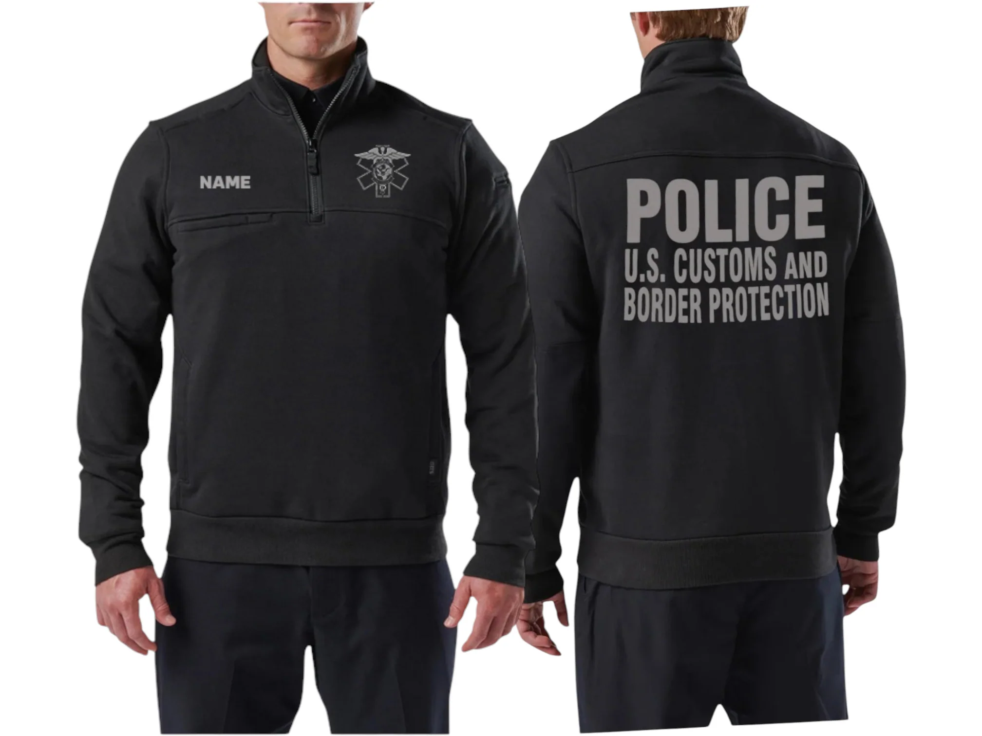5.11 CBP OFO EMS JOB SHIRT 1/4 ZIP 2.0-72534-BLACK - Image 4