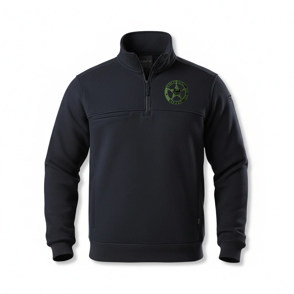 5.11 EMB USMS STAR OD/BLACK REV FLAG OD/BLACK JOB SHIRT 1/4 ZIP 2.0-72534 - Image 4
