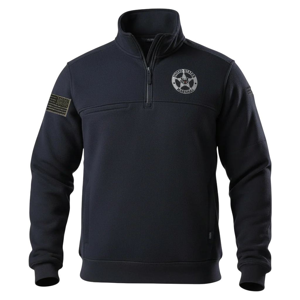 5.11 EMB USMS STAR REV FLAG GREY/BLACK JOB SHIRT 1/4 ZIP 2.0-72534 - Image 3