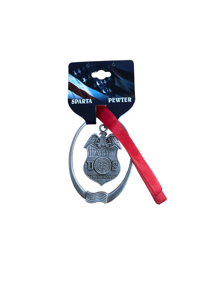 ATF SPECIAL AGENT PEWTER CHRISTMAS ORNAMENT