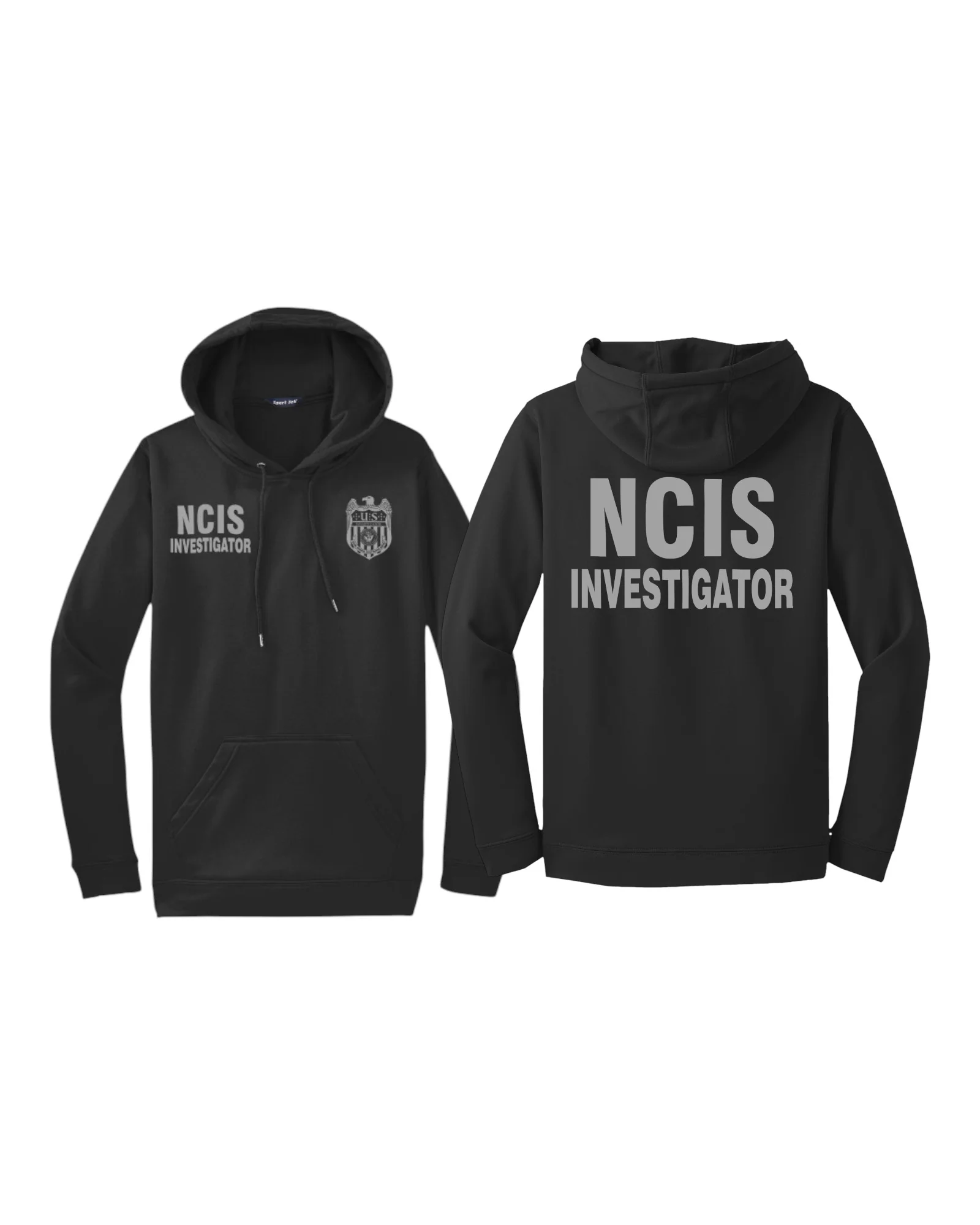 NCIS INVESTIGATOR WICKING HOODIE IN GREY INK-F244