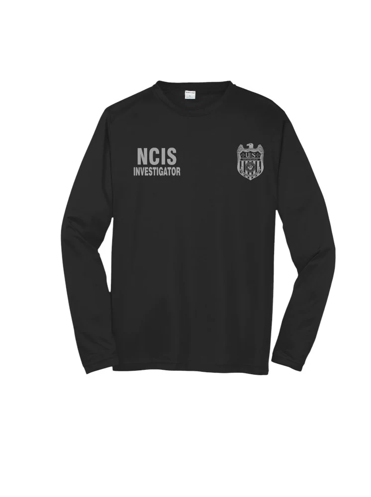 NCIS INVESTIGATOR WICKING LONG SLEEVE SHIRT IN GREY INK-ST350LS - Image 2