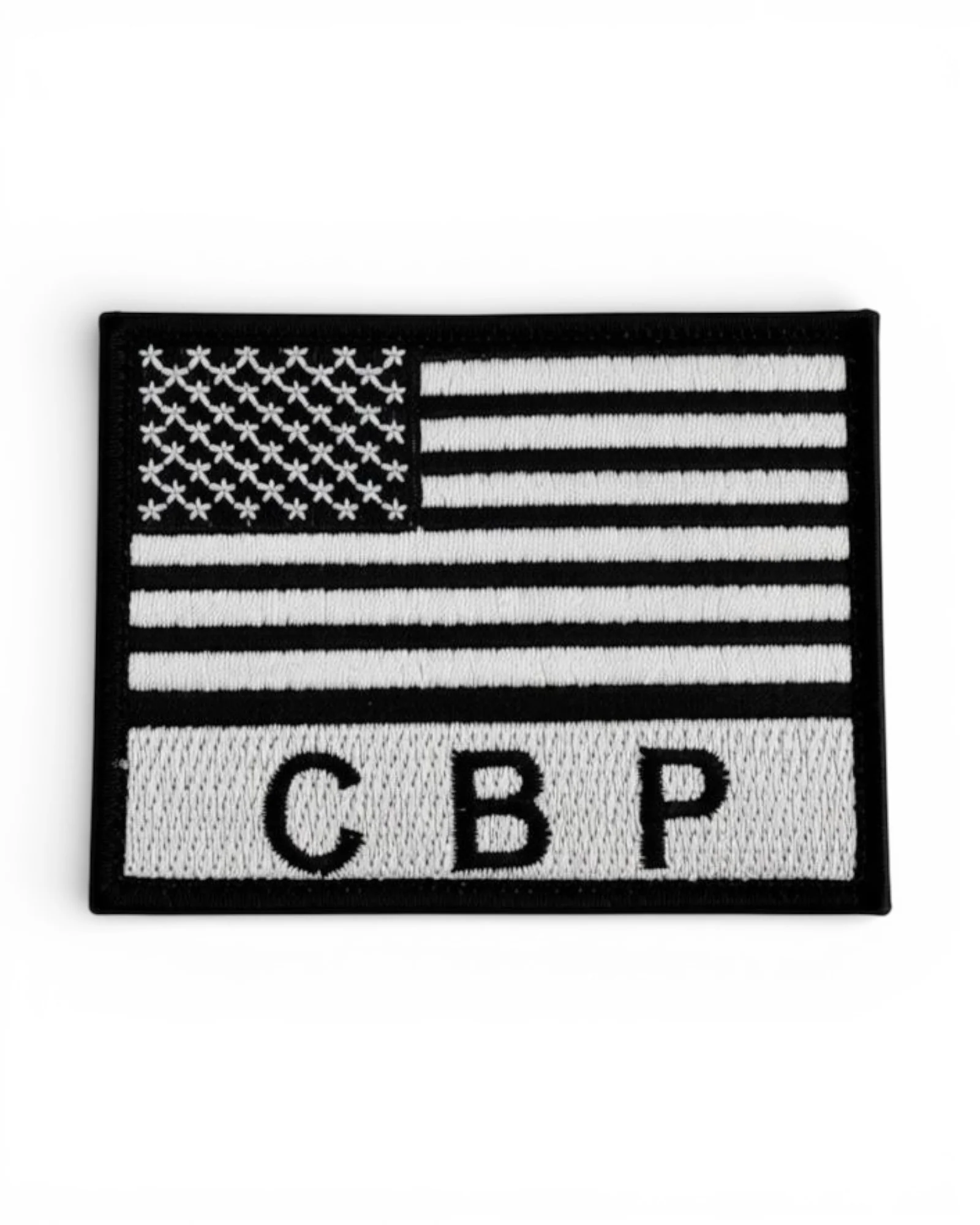 CBP FLAG PATCH GREY/BLACK W/ HOOK FASTENER