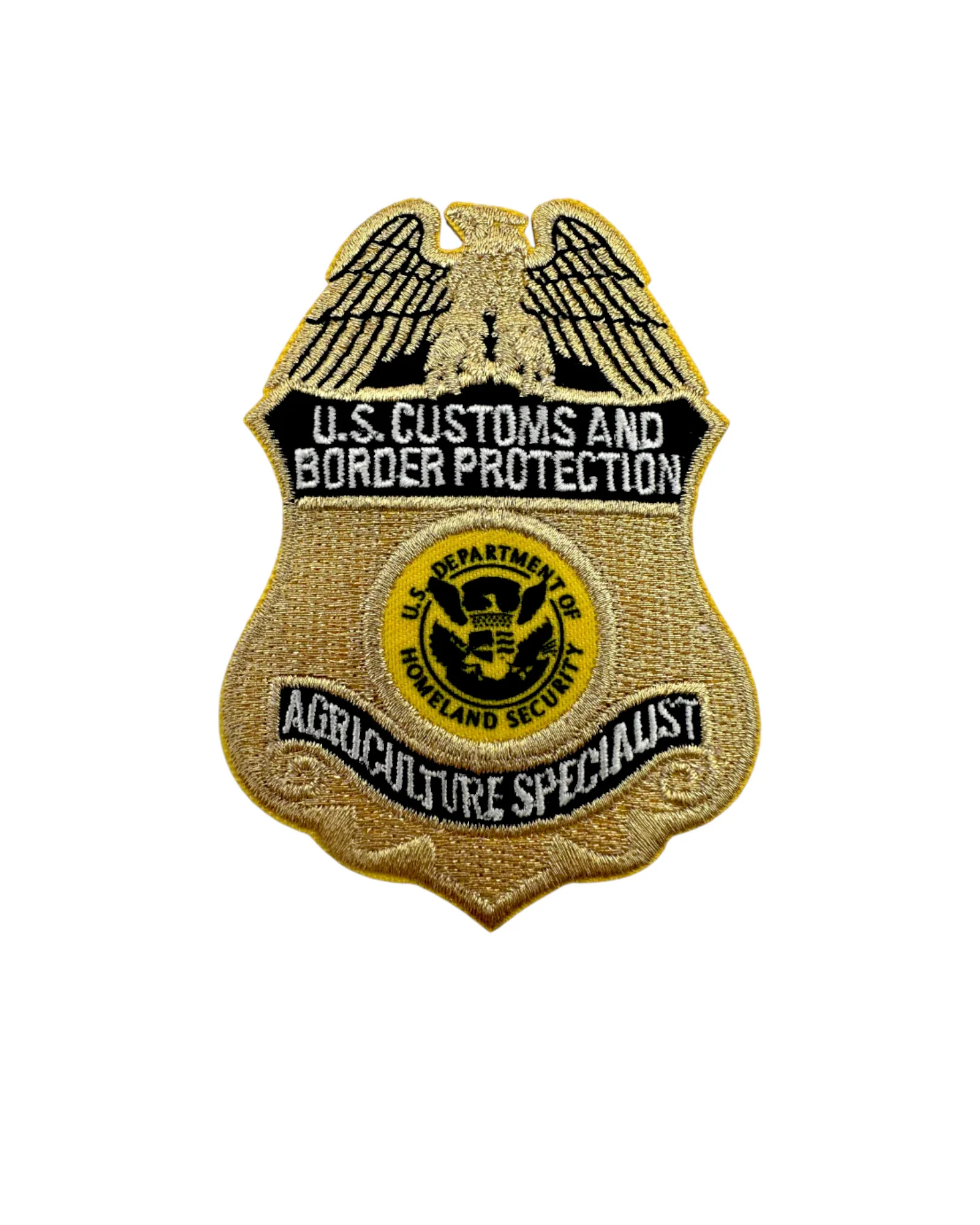 CBP AGRICULTURE SPECIALIST METALLIC GOLD BADGE PATCH - Image 2