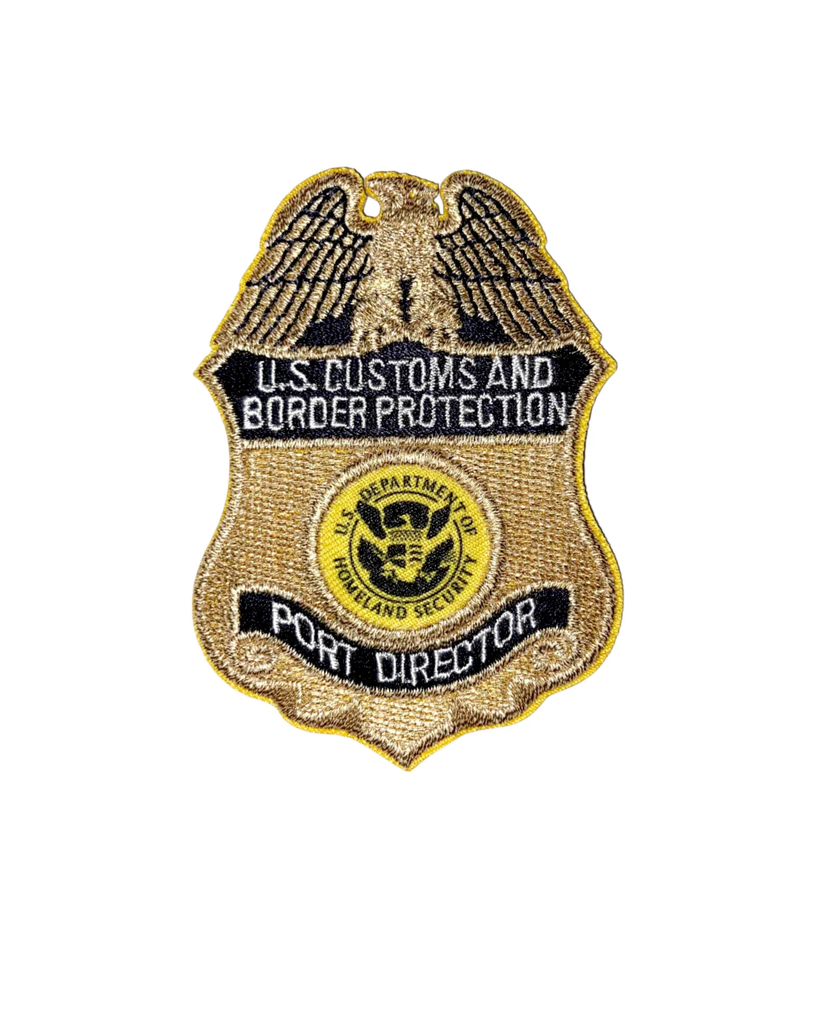 CBP PORT DIRECTOR METALLIC GOLD BADGE PATCH - Image 2