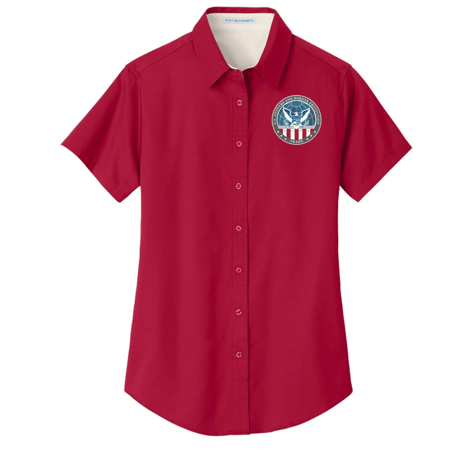 WOMEN'S CBP OFFICE OF TRADE SHORT SLEEVE TWILL BUTTON UP DRESS SHIRT-L508 - Image 10
