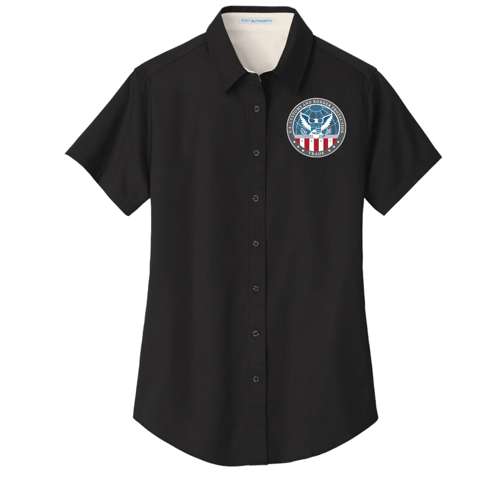 WOMEN'S CBP OFFICE OF TRADE SHORT SLEEVE TWILL BUTTON UP DRESS SHIRT-L508 - Image 38