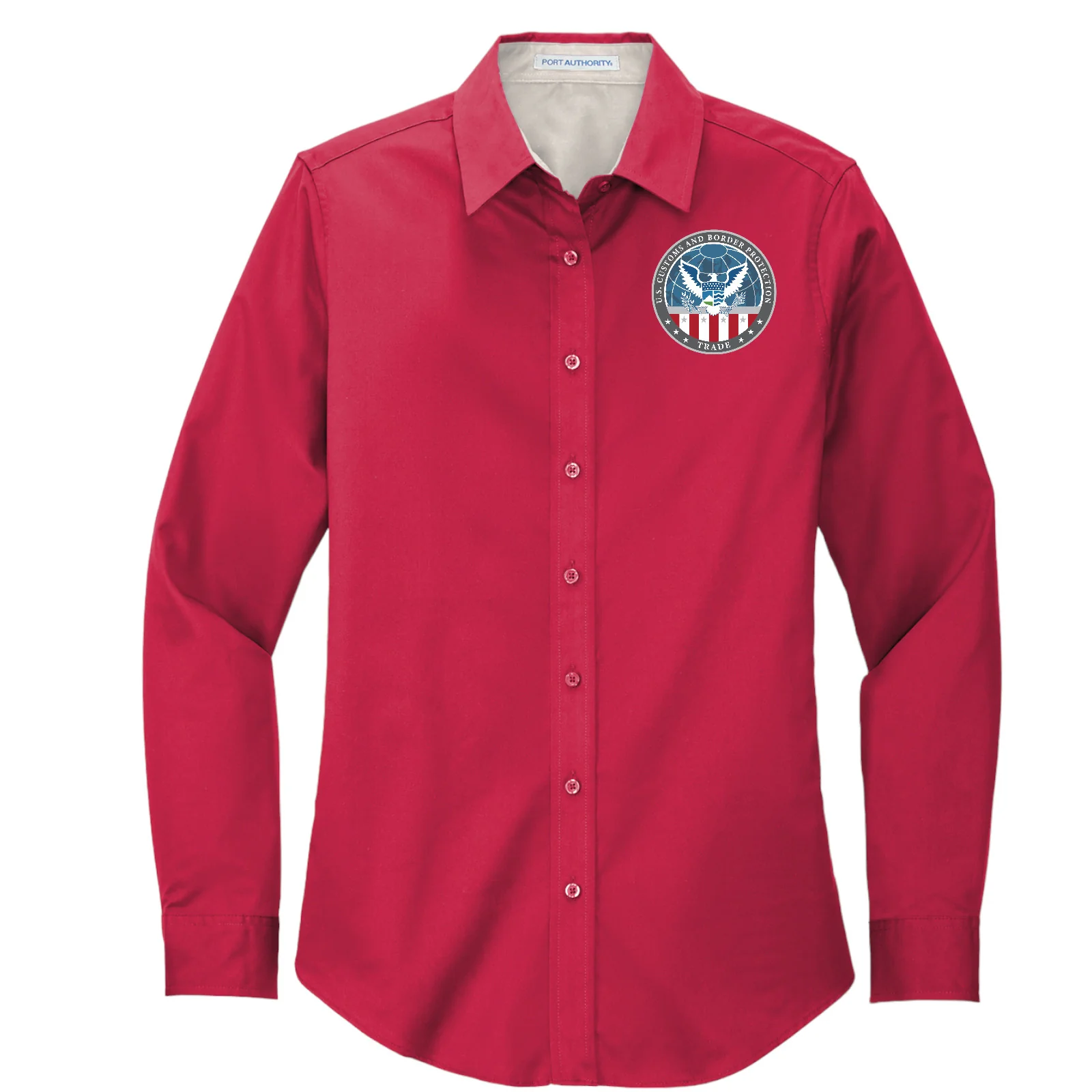 WOMEN'S CBP OFFICE OF TRADE LONGSLEEVE TWILL BUTTON UP DRESS SHIRT-L608 - Image 4