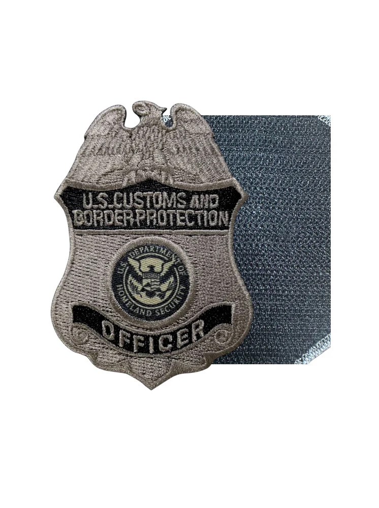 CBP OFFICER BADGE PATCH GREY/BLACK - Image 3
