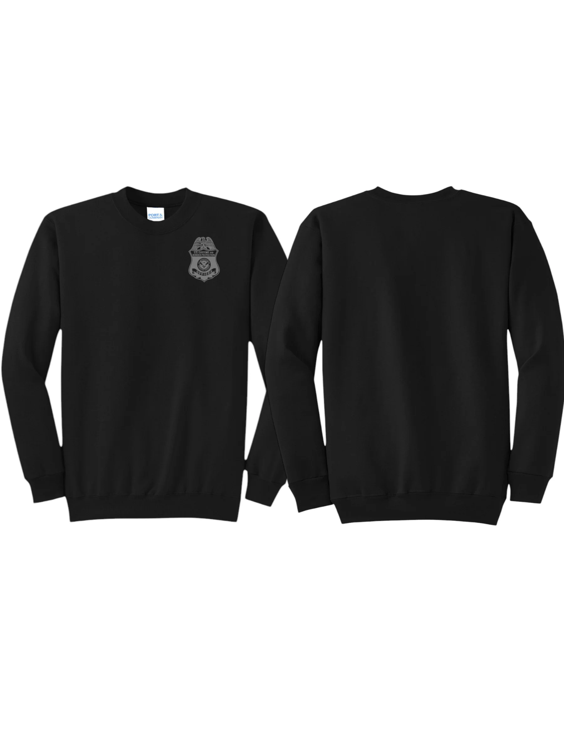 CBP OFFICER RAID CREW NECK SWEATSHIRT BLACK/GREY INK-PC78 - Image 2