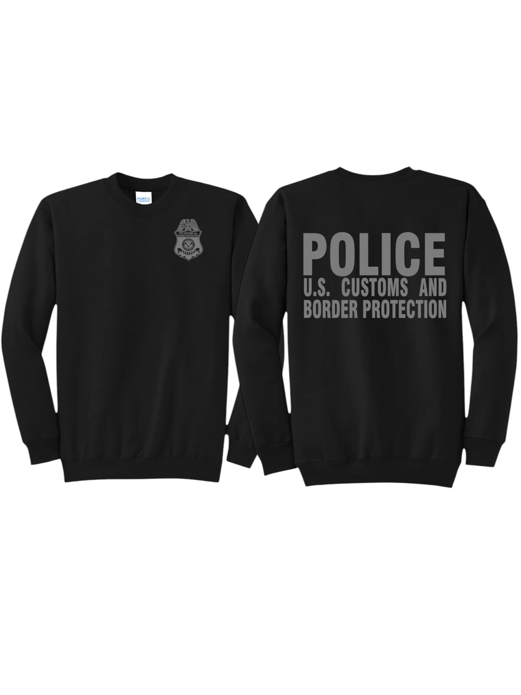 CBP OFFICER RAID CREW NECK SWEATSHIRT BLACK/GREY INK-PC78 - Image 3