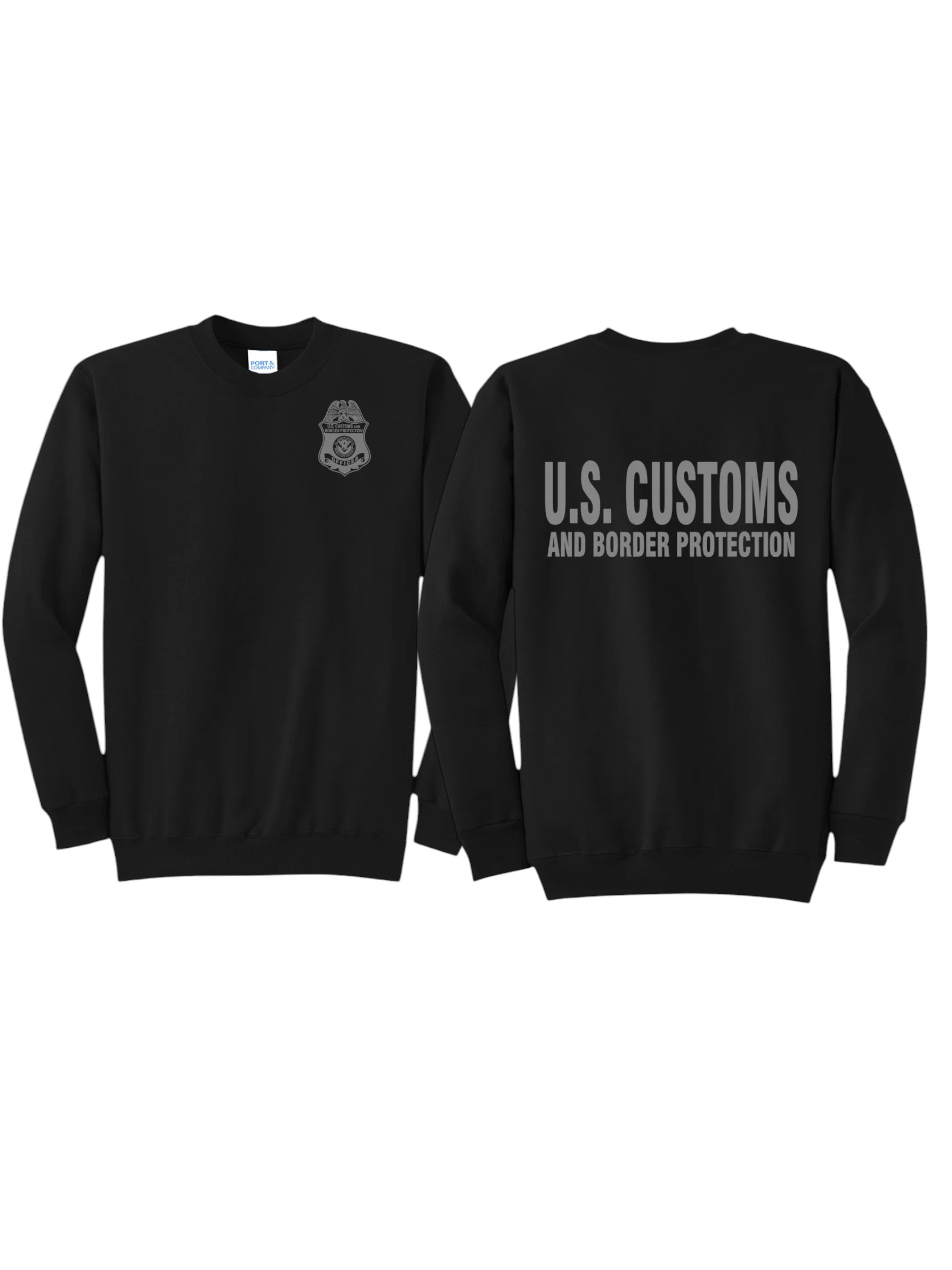 CBP OFFICER RAID CREW NECK SWEATSHIRT BLACK/GREY INK-PC78 - Image 4