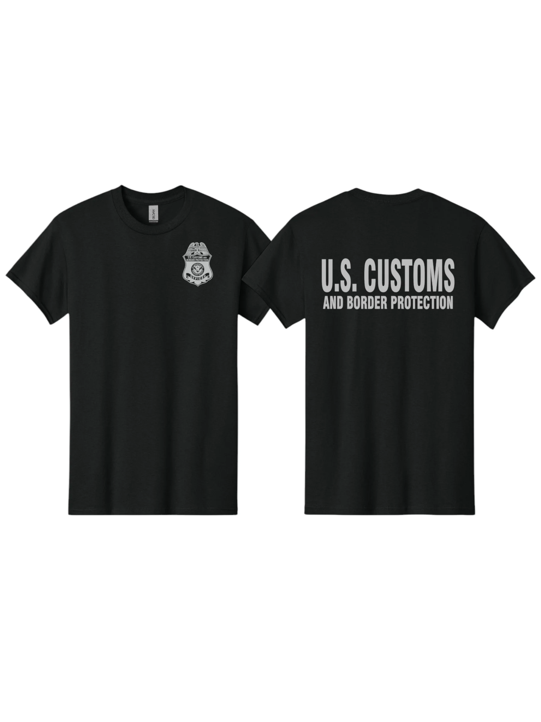 CBP OFFICER RAID GILDEN SOFTSTYLE T-SHIRT GREY INK-64000 - Image 6