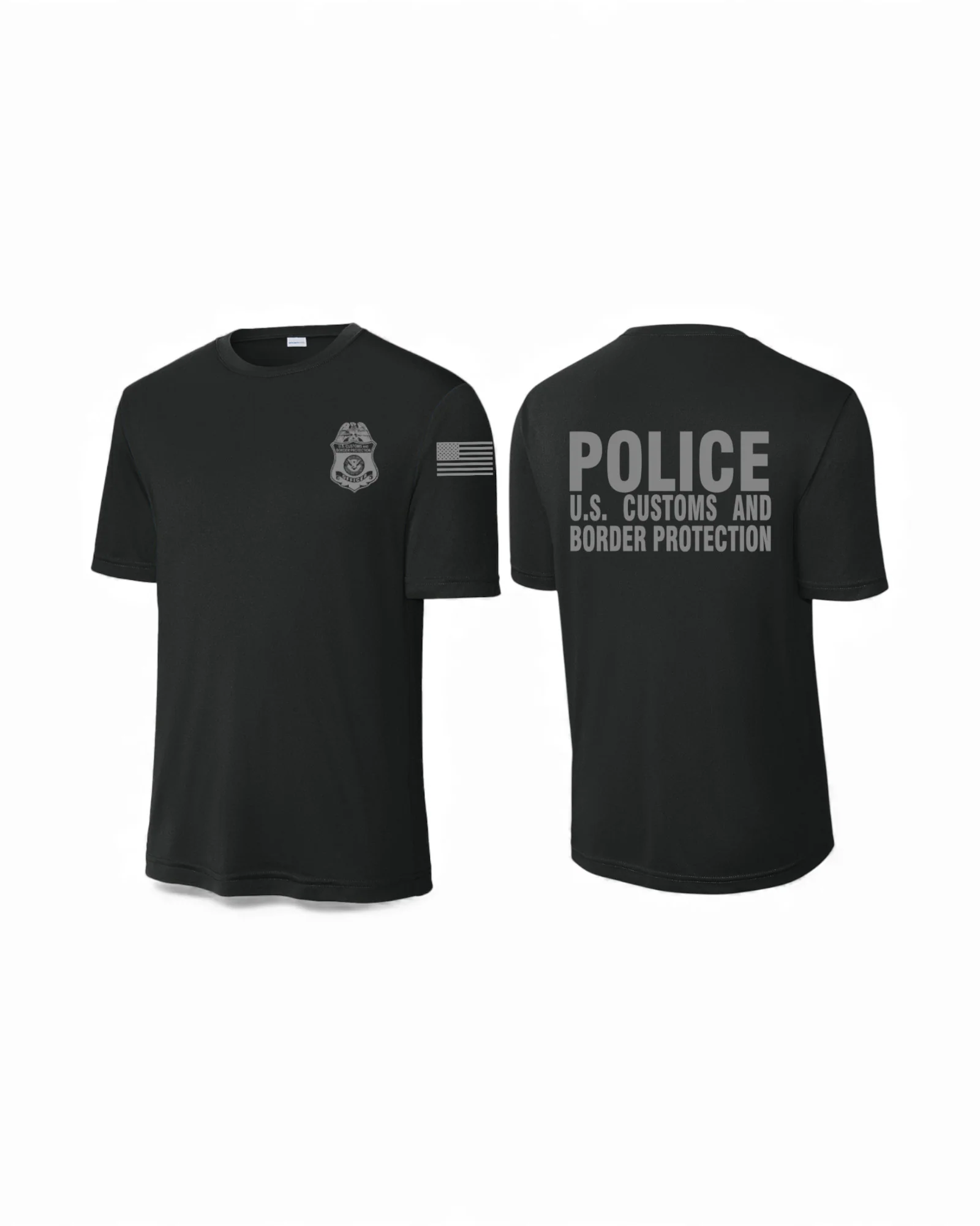 CBP OFFICER RAID WICKING T-SHIRT BLACK/GREY INK-ST350