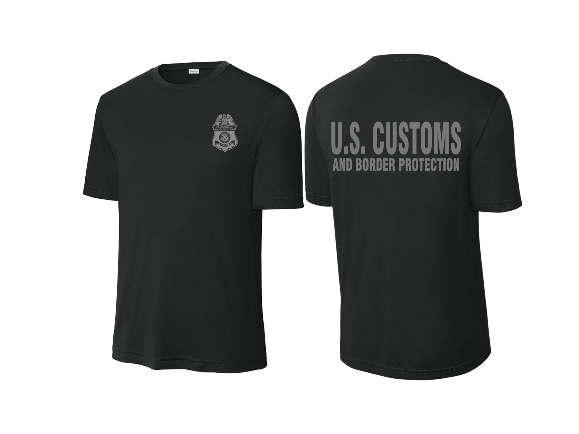 CBP OFFICER RAID WICKING T-SHIRT BLACK/GREY INK-ST350 - Image 5