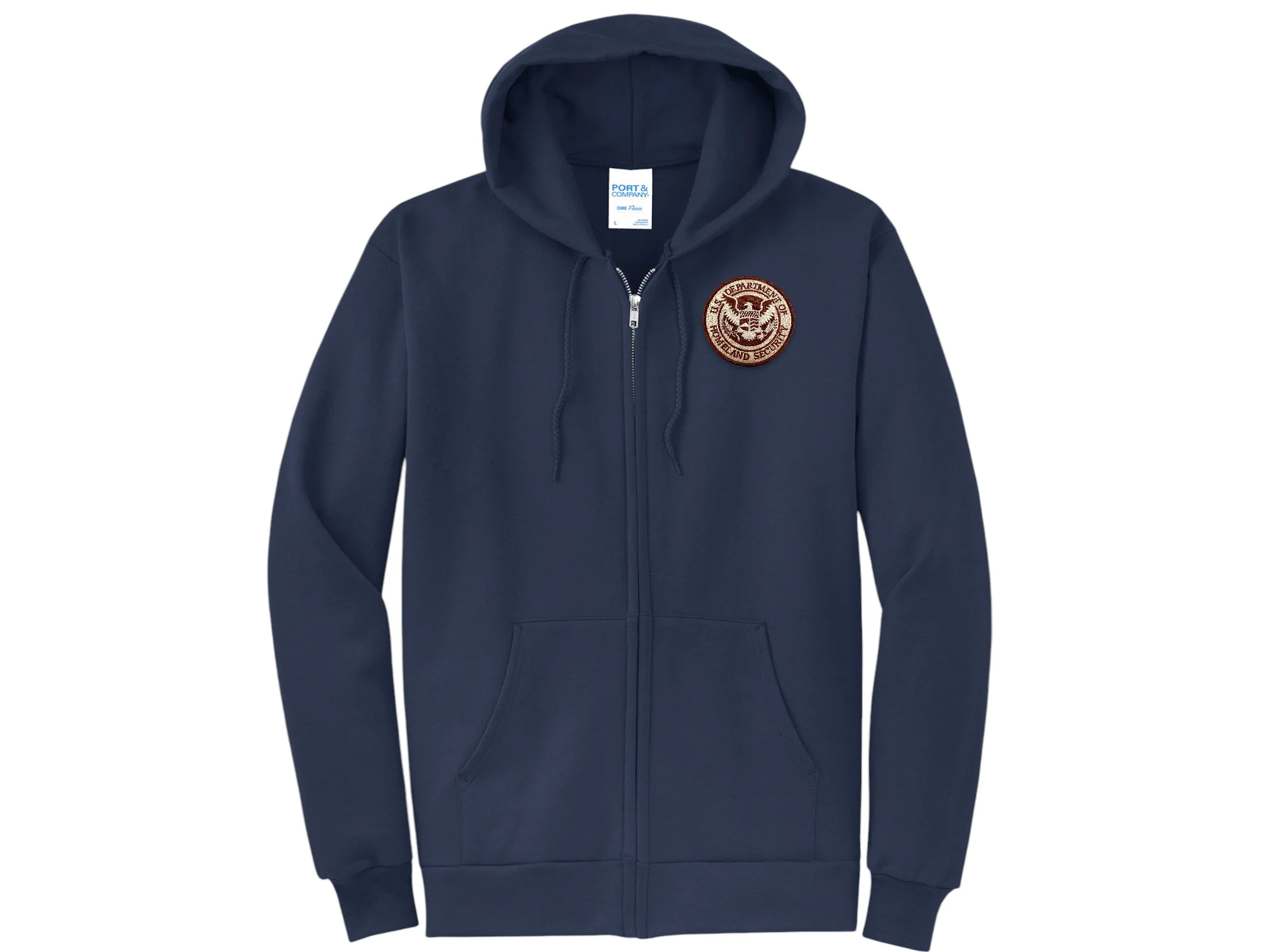 ZIPPERED HOODED SWEATSHIRT DHS SEAL EMBROIDERED - Image 10