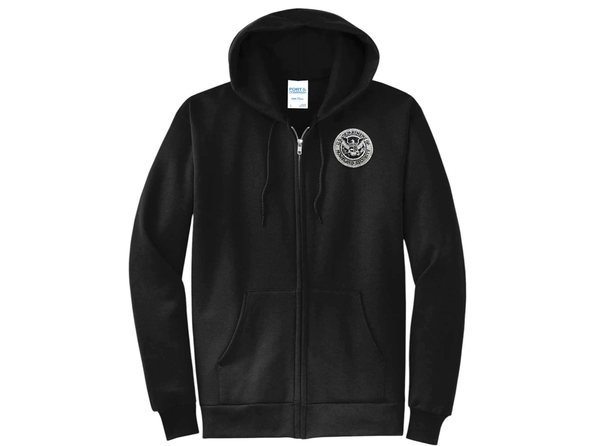 ZIPPERED HOODED SWEATSHIRT DHS SEAL EMBROIDERED - Image 2