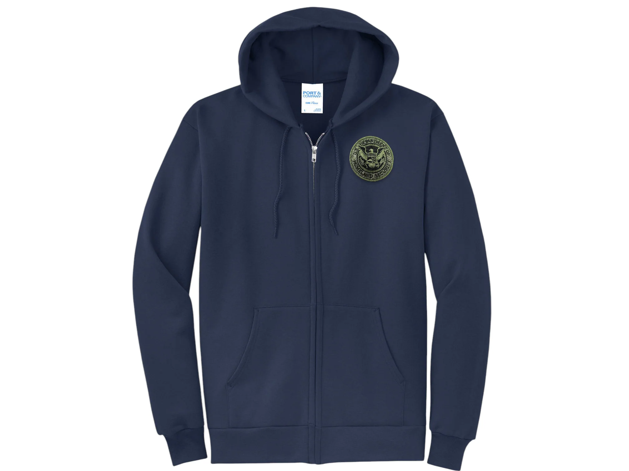 ZIPPERED HOODED SWEATSHIRT DHS SEAL EMBROIDERED - Image 9