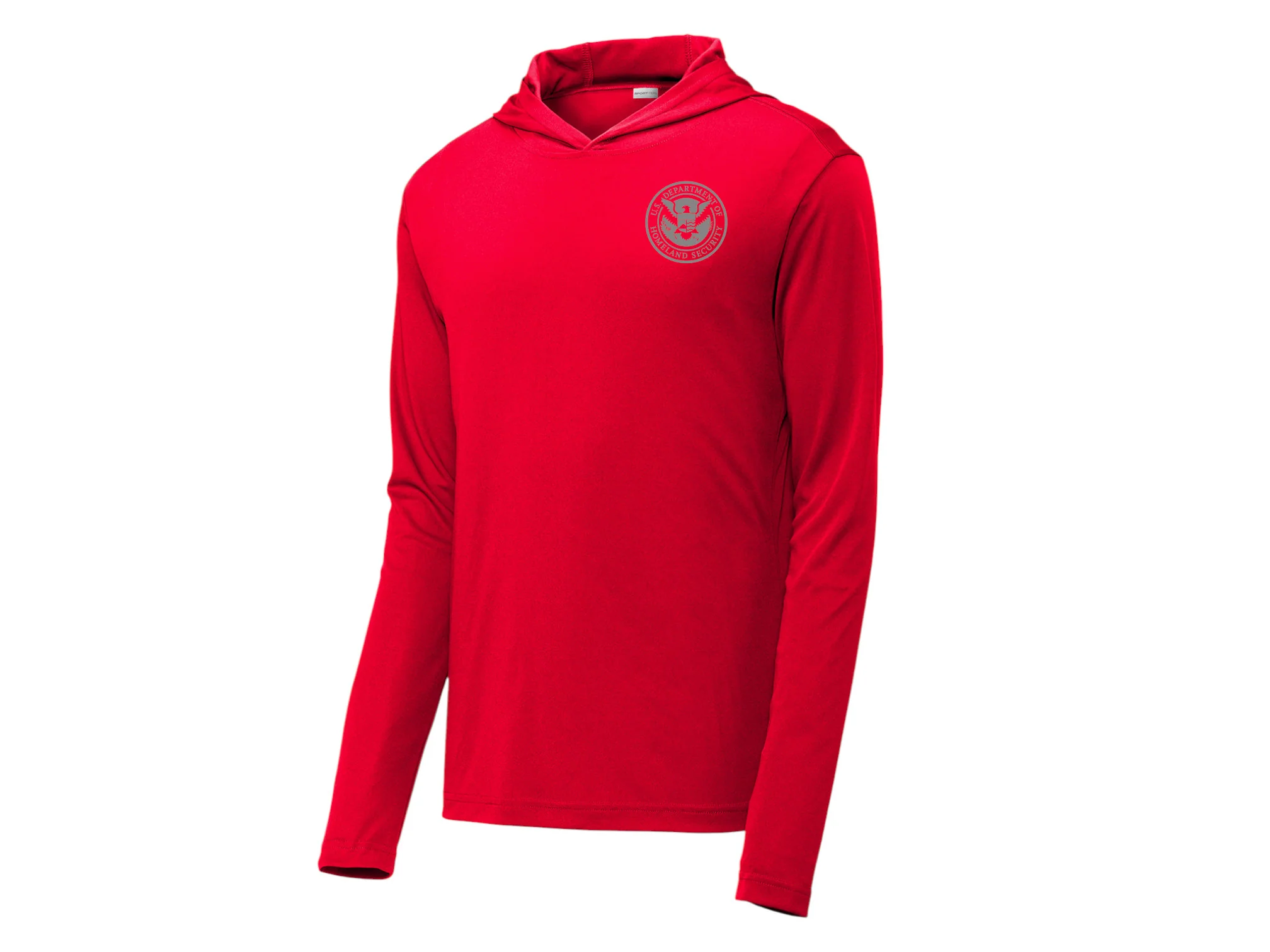 PRINTED DHS SEAL ON WICKING HOODED PULLOVER-ST358 - Image 10