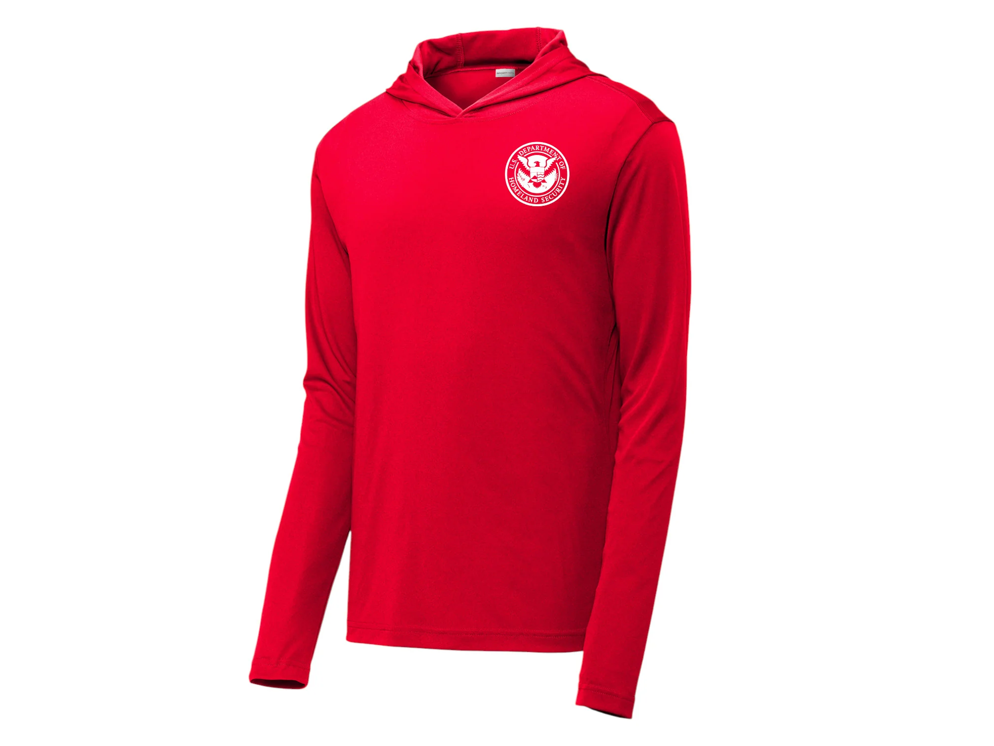 PRINTED DHS SEAL ON WICKING HOODED PULLOVER-ST358 - Image 11
