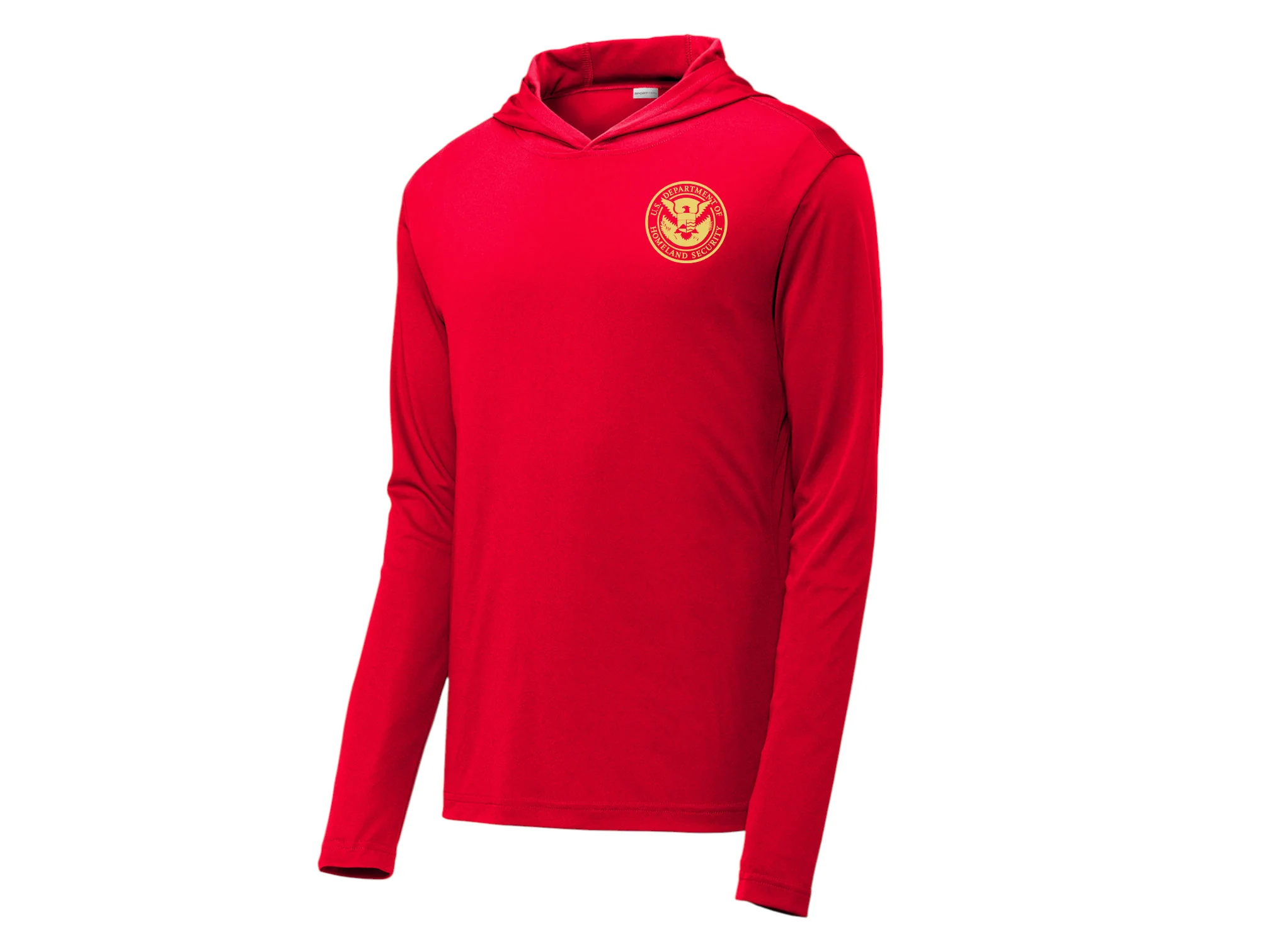 PRINTED DHS SEAL ON WICKING HOODED PULLOVER-ST358 - Image 12
