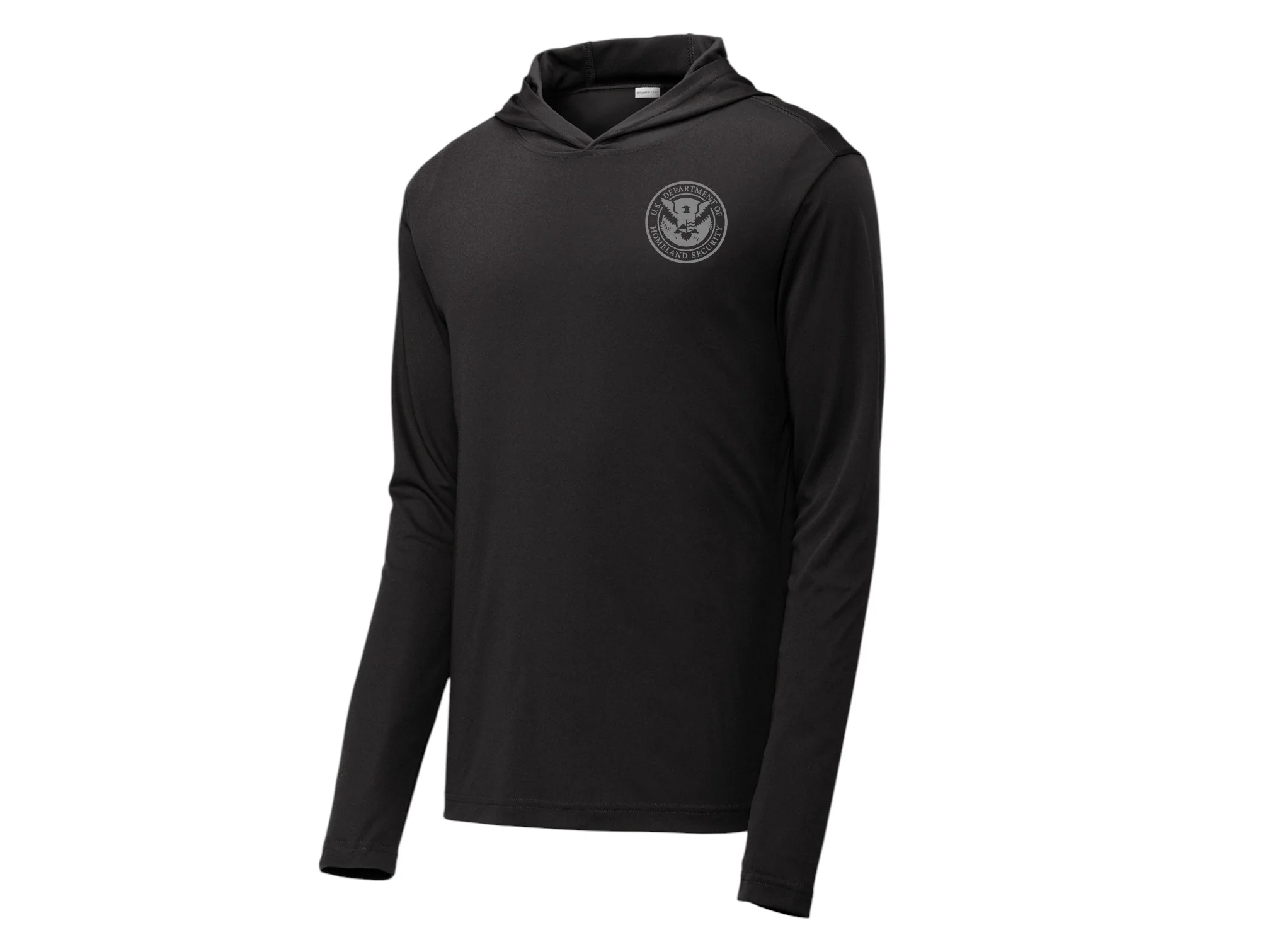 PRINTED DHS SEAL ON WICKING HOODED PULLOVER-ST358 - Image 3