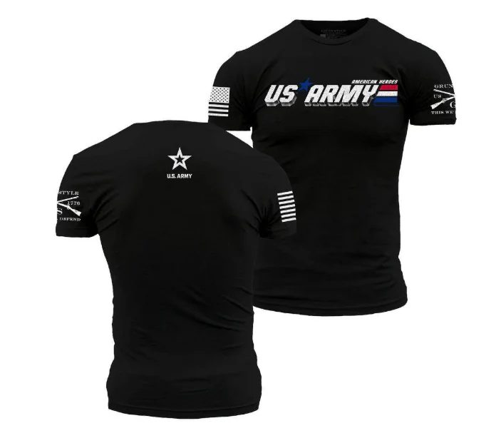 GRUNT STYLE ARMY AMERICAN HEROES T-SHIRT - BLACK