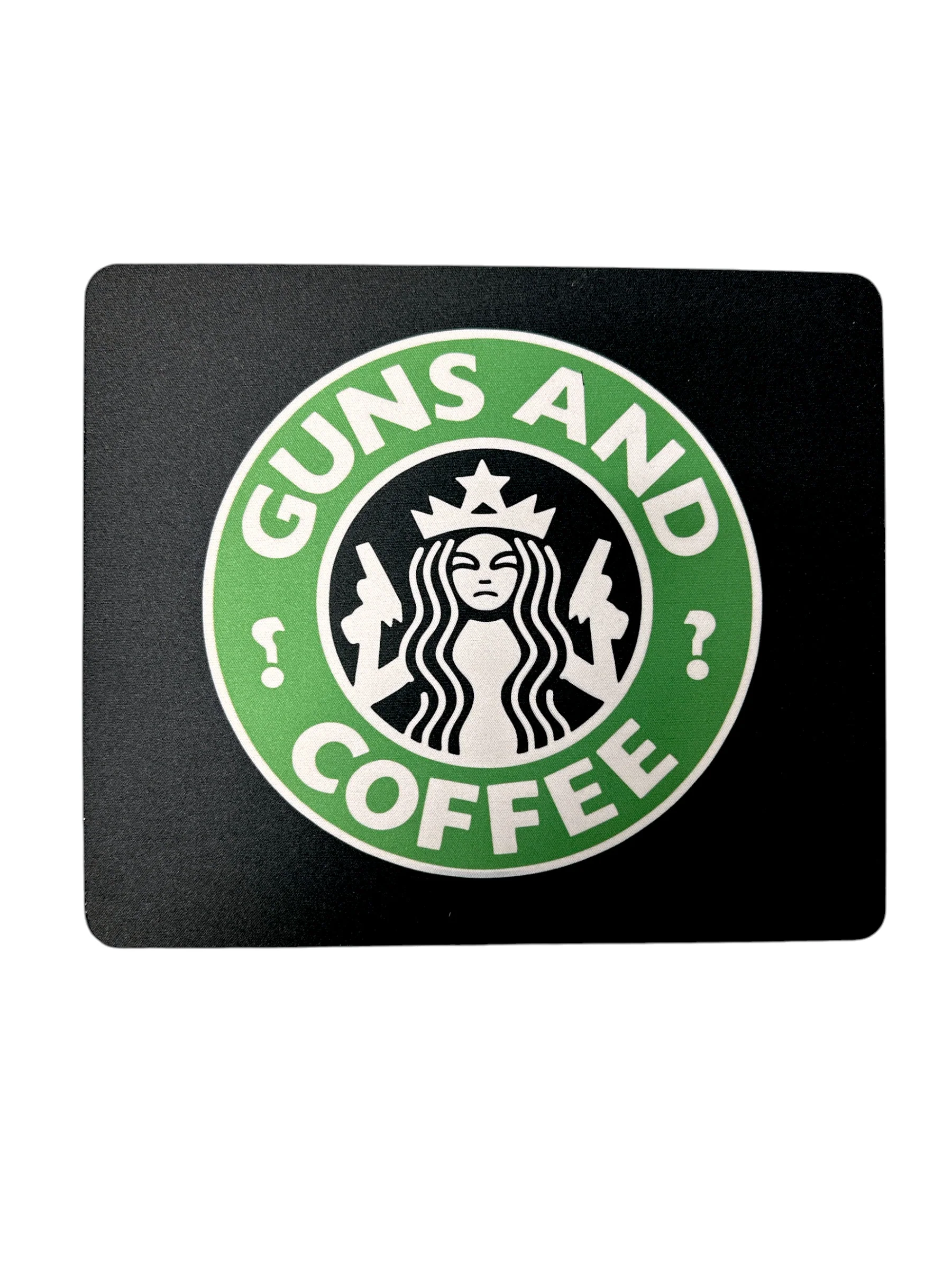 GUNS AND COFFEE MOUSE PAD