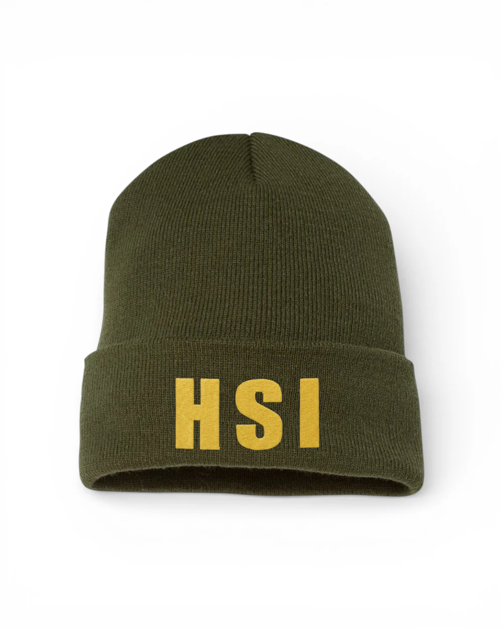 HSI LETTERS EMB ON BADGE CUFFED KNIT BEANIE