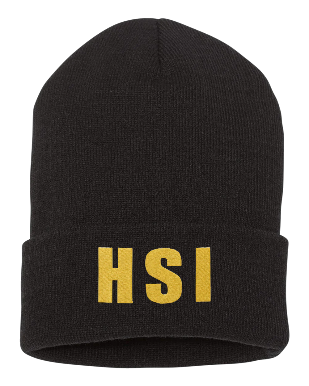 HSI LETTERS EMB ON BADGE CUFFED KNIT BEANIE - Image 2