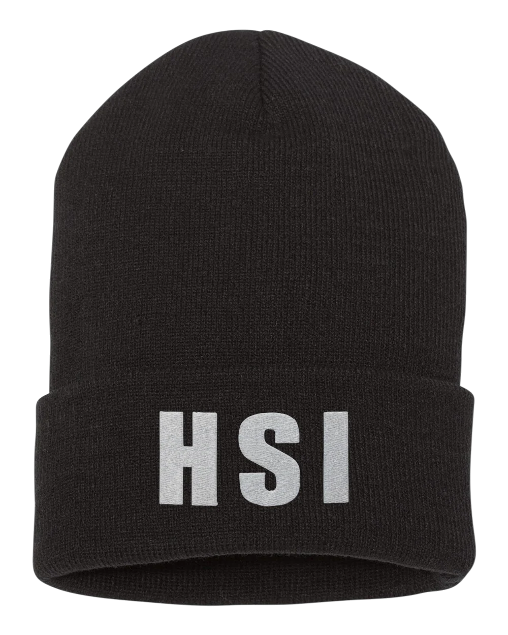 HSI LETTERS EMB ON BADGE CUFFED KNIT BEANIE - Image 4