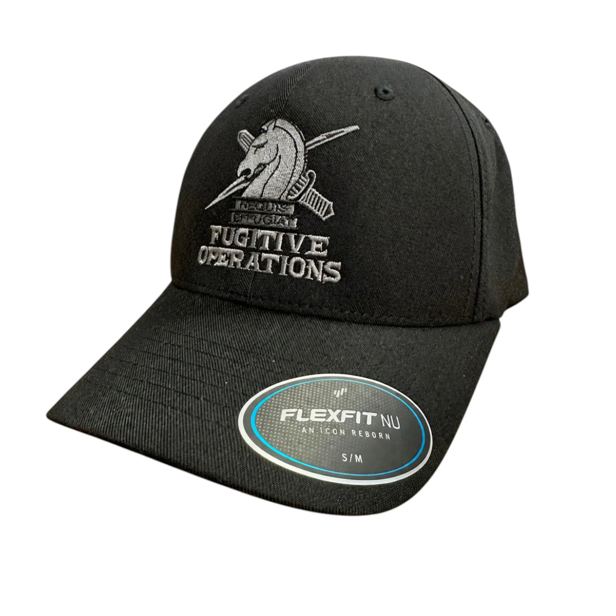 ICE FUGITIVE OPS EMBROIDERED ON FLEXFIT HAT-BLACK
