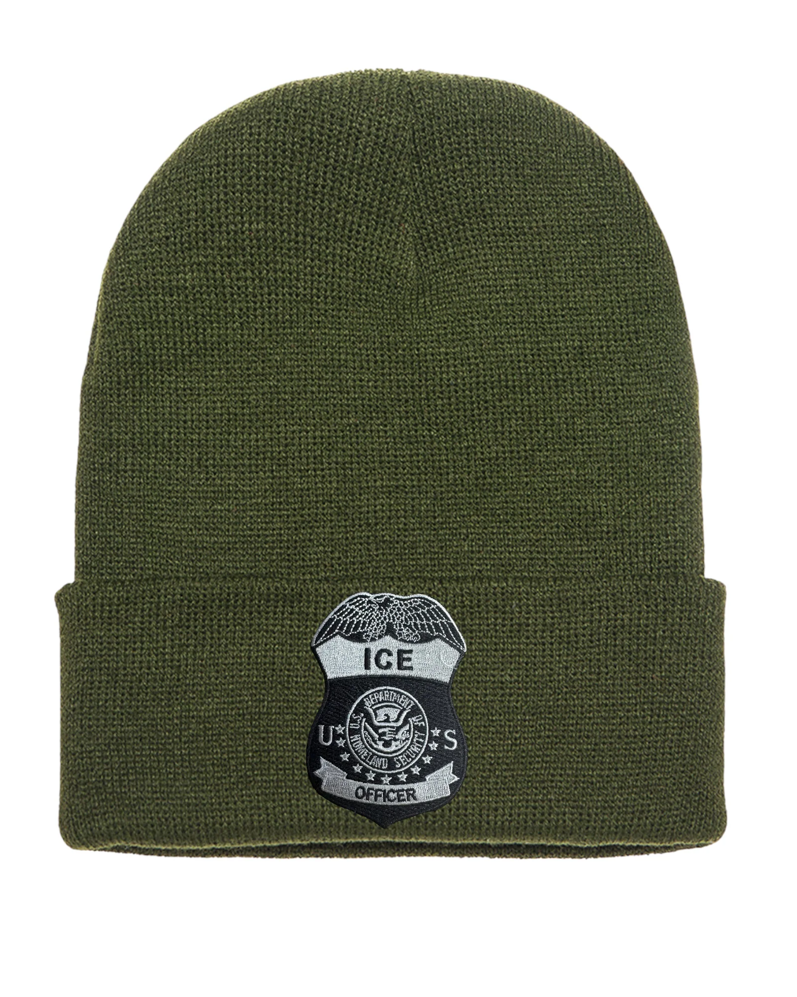 ICE OFFICER BADGE CUFFED KNIT BEANIE - Image 10