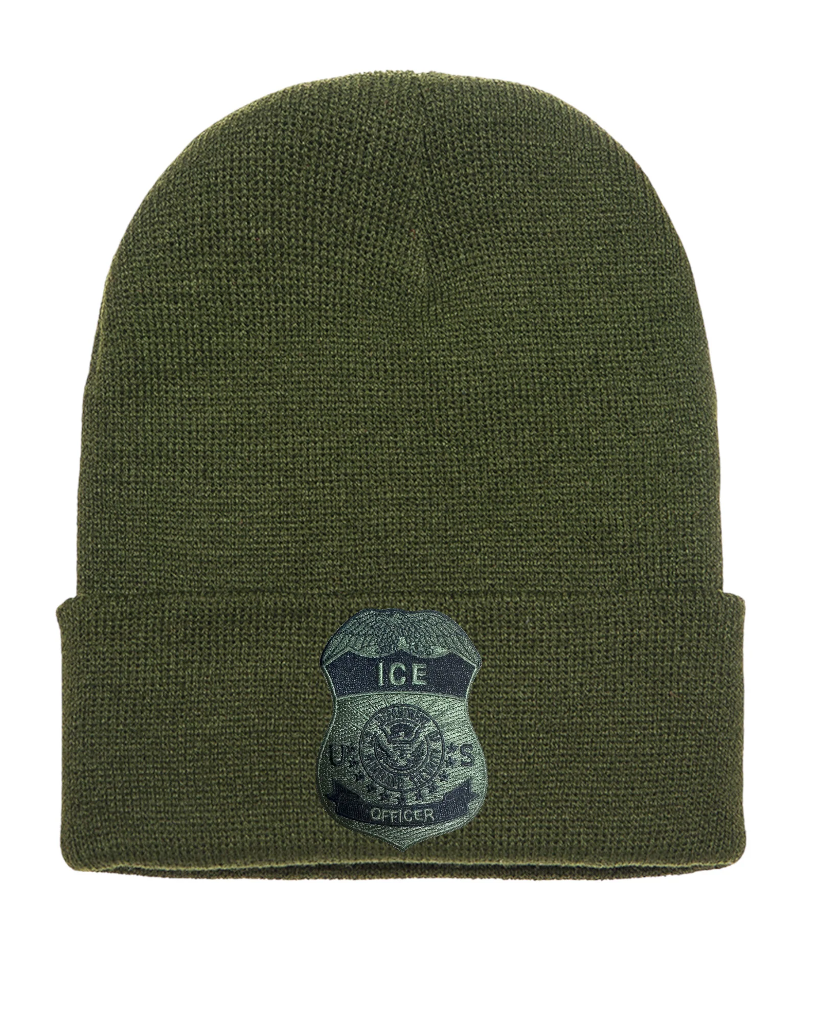 ICE OFFICER BADGE CUFFED KNIT BEANIE - Image 11