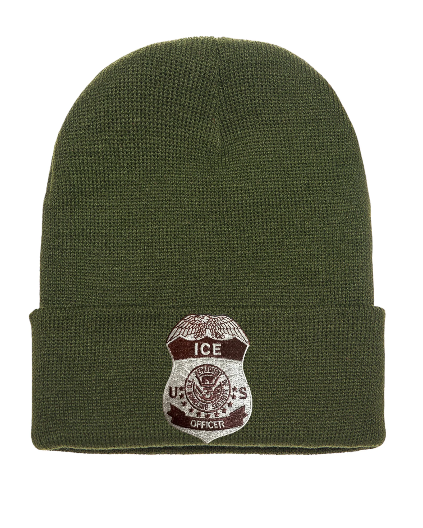 ICE OFFICER BADGE CUFFED KNIT BEANIE - Image 12