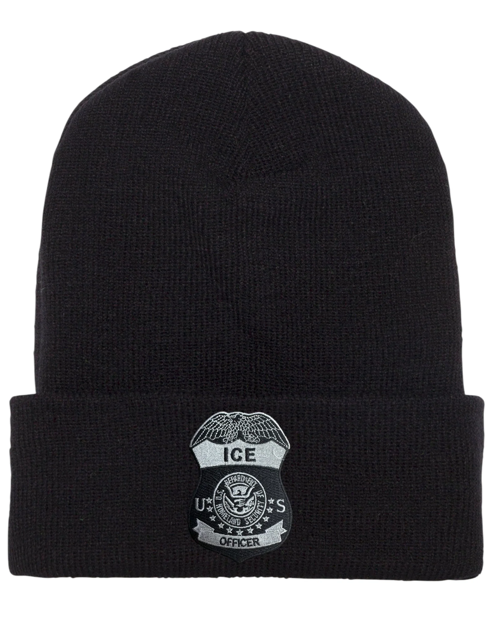 ICE OFFICER BADGE CUFFED KNIT BEANIE - Image 6