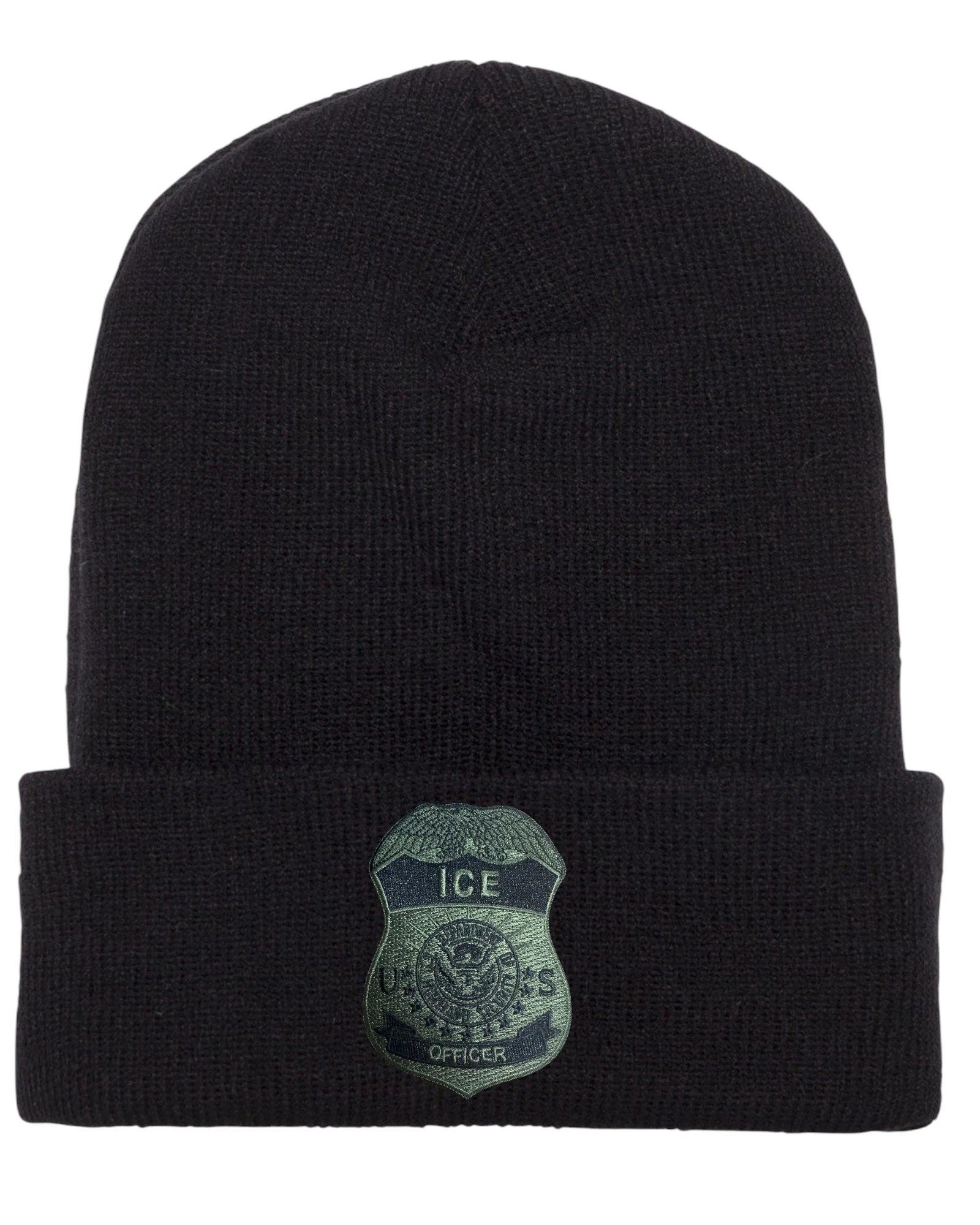 ICE OFFICER BADGE CUFFED KNIT BEANIE - Image 7