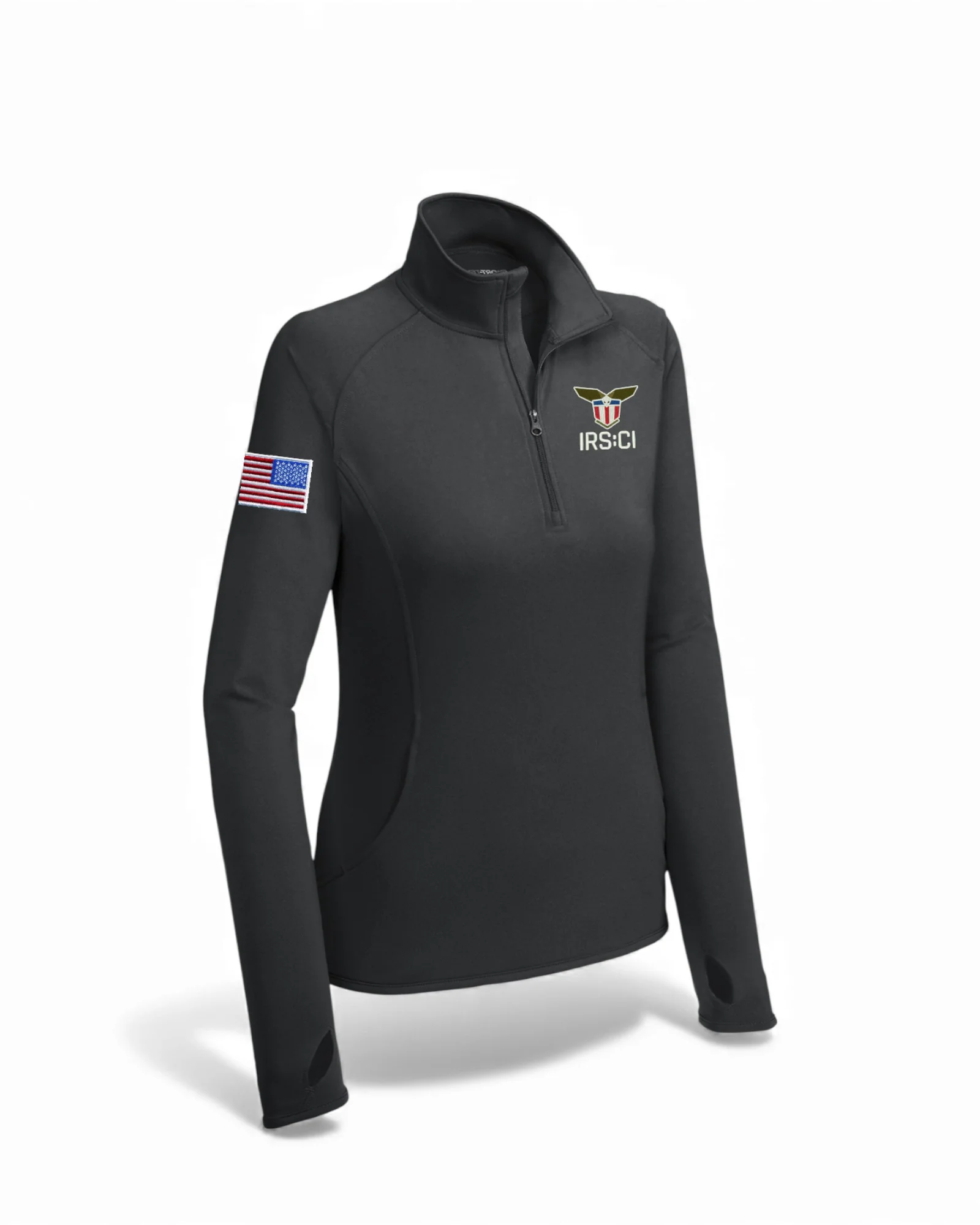 LADIE'S IRS CI S/A SEAL W/ REV MULTI FLAG 1/4 ZIP PULLOVER-LST850 - Image 3