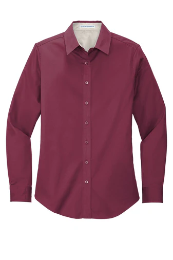 LADIES LONG SLEEVE BUTTON SHIRT L608 - Image 5