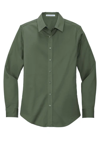 LADIES LONG SLEEVE BUTTON SHIRT L608 - Image 6