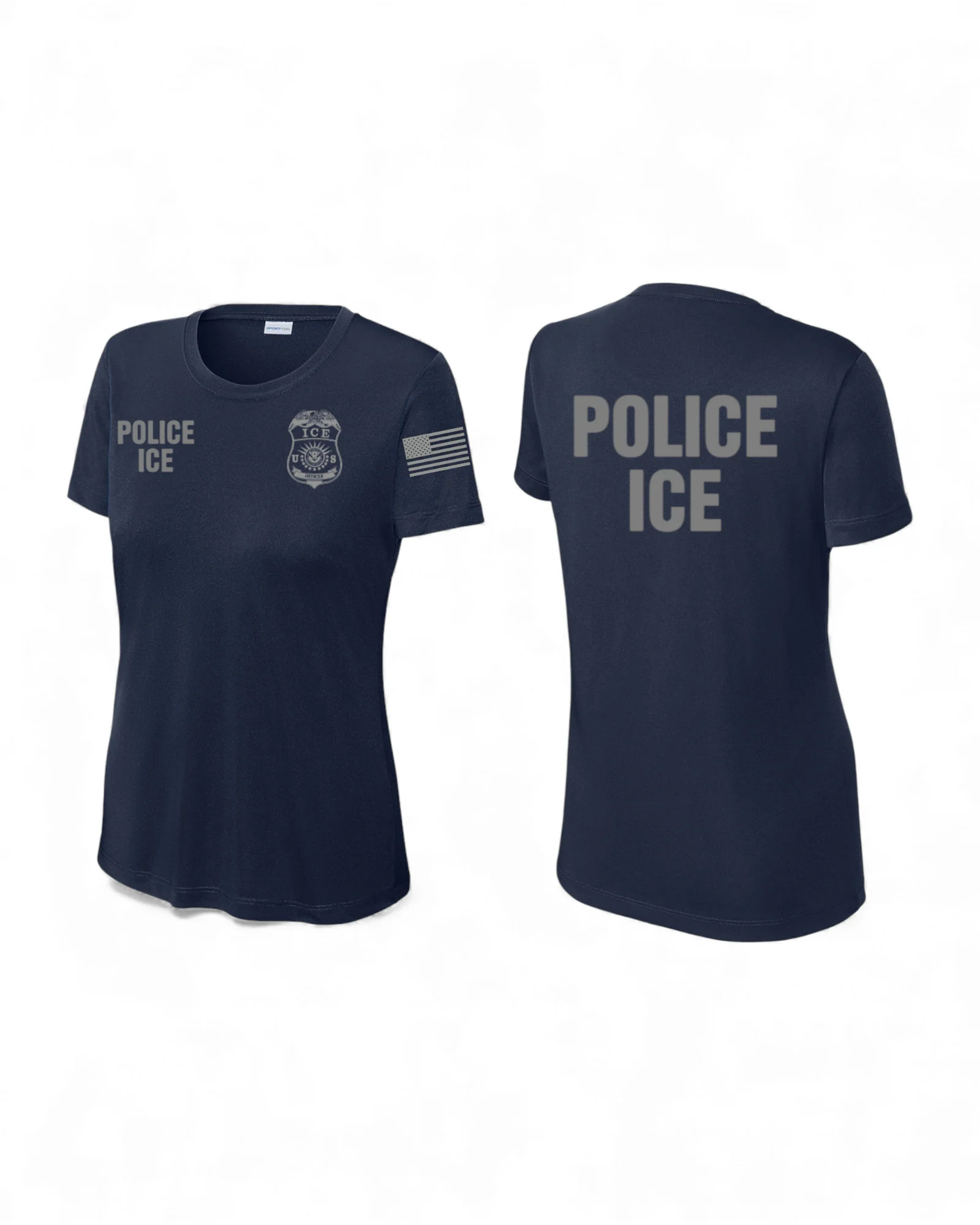 LADIES POLICE ICE RAID WICKING T-SHIRT-LST350 - Image 2
