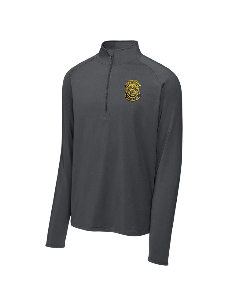 MEN'S ARMY CID SPECIAL AGENT EMBROIDERED SPORT WICK STRETCH 1/2 ZIP PULLOVER CLEARANCE