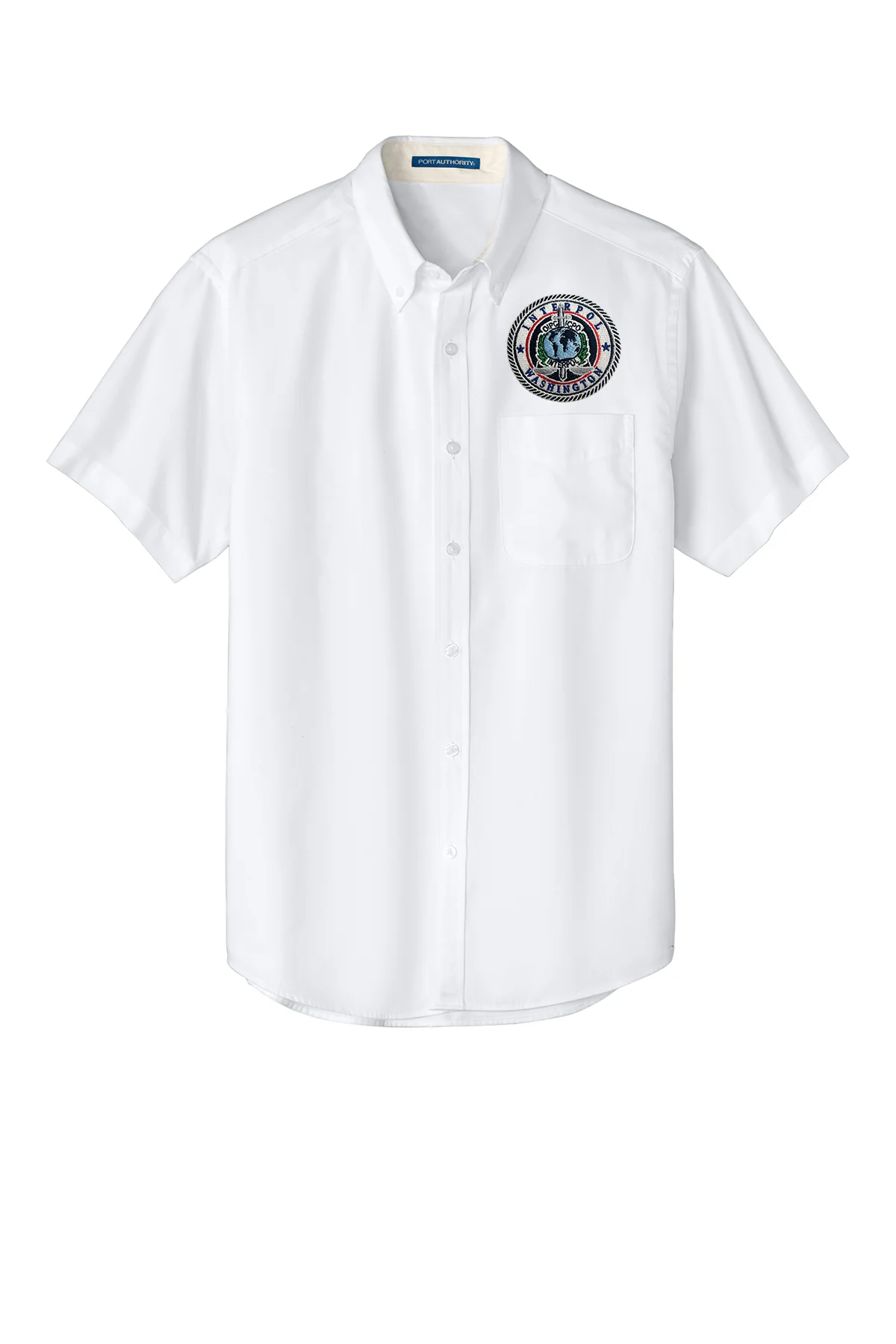 MEN'S EMBROIDERED INTERPOL WASHINGTON BUTTON UP DRESS SHIRT-S508 - Image 6