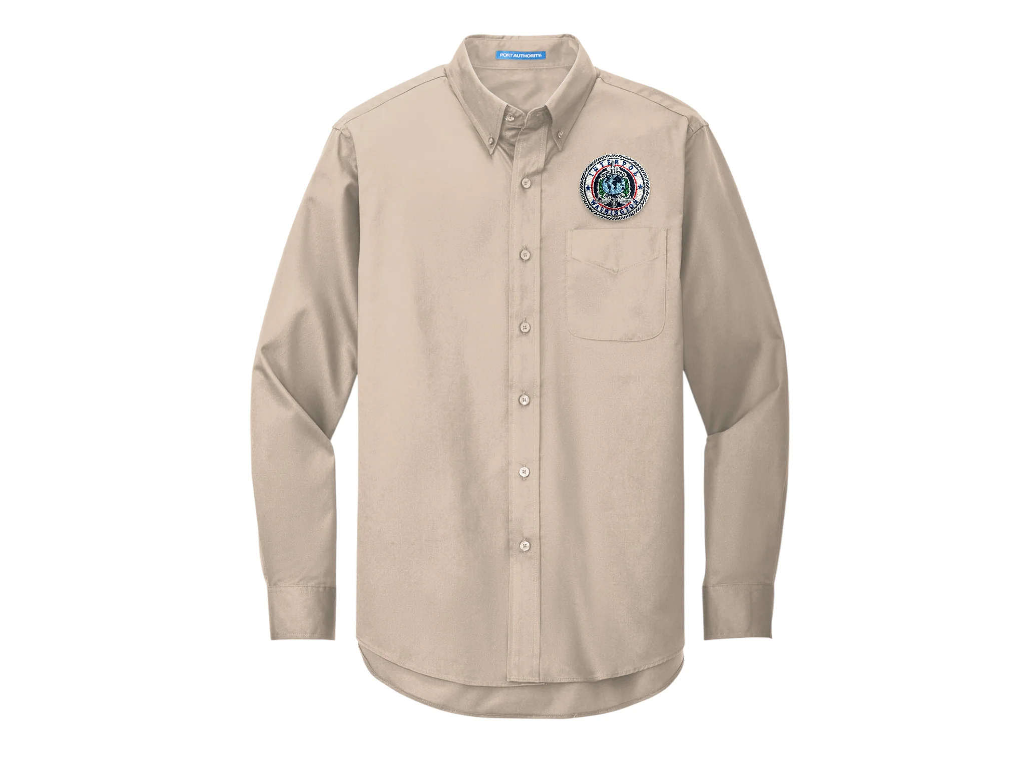 MEN'S EMBROIDERED INTERPOL WASHINGTON BUTTON UP DRESS SHIRT-S608 - Image 4