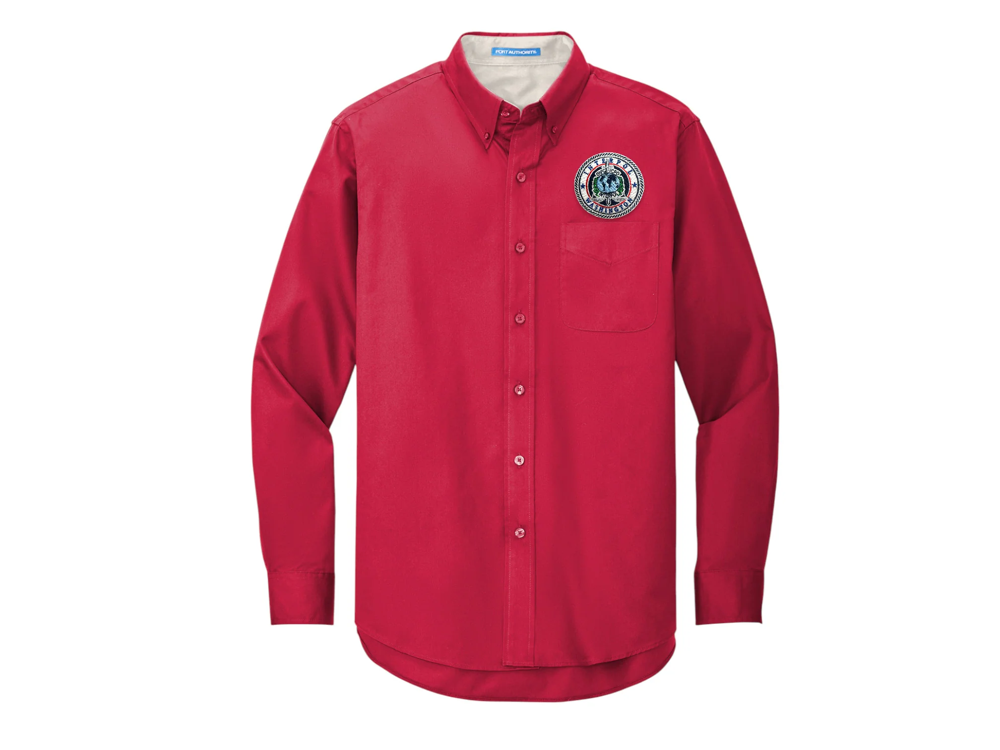 MEN'S EMBROIDERED INTERPOL WASHINGTON BUTTON UP DRESS SHIRT-S608 - Image 5