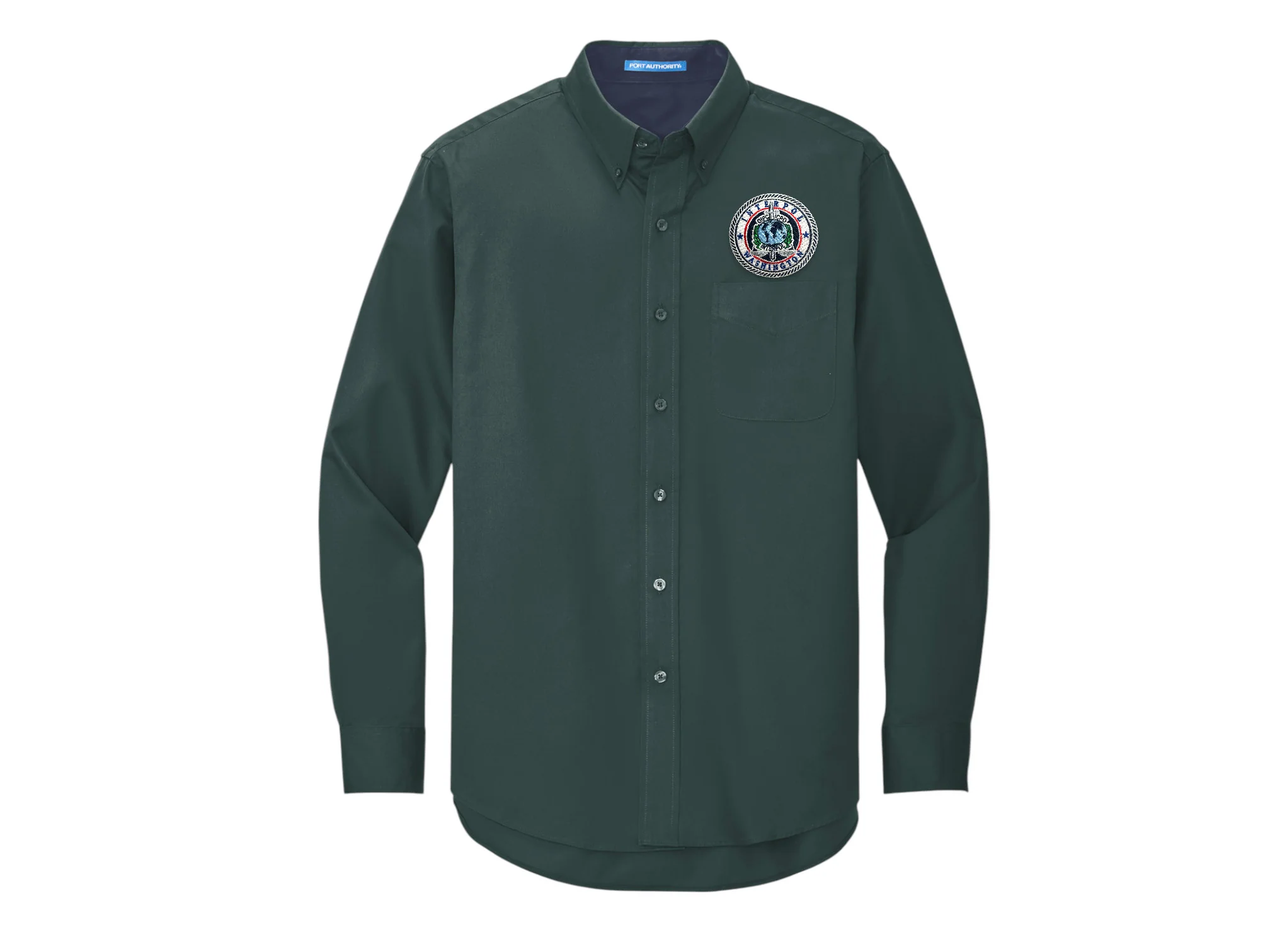 MEN'S EMBROIDERED INTERPOL WASHINGTON BUTTON UP DRESS SHIRT-S608 - Image 7