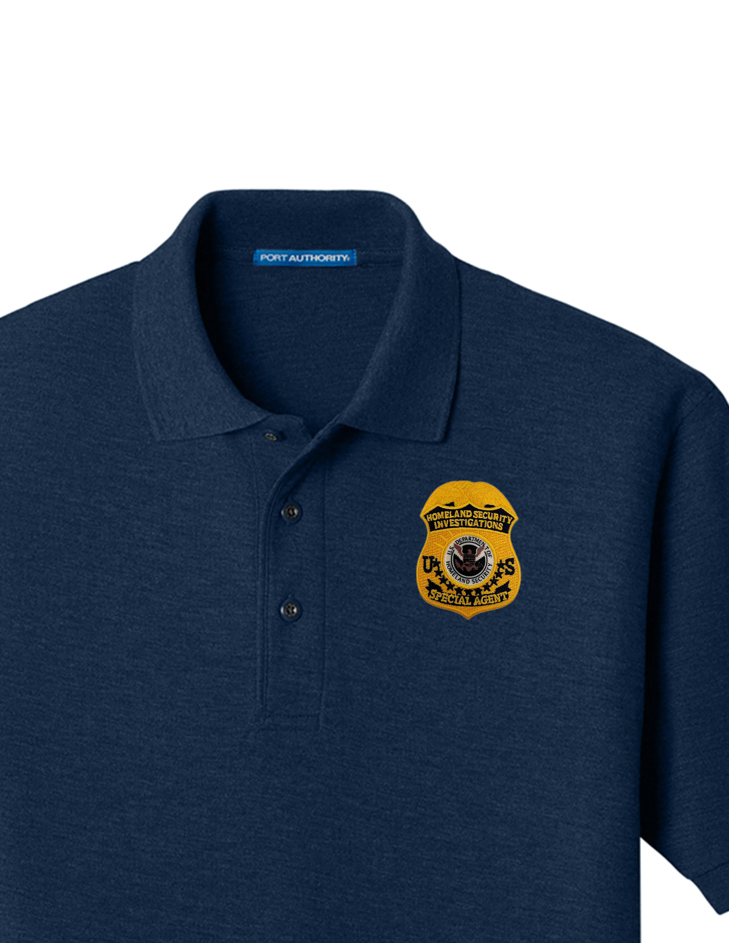 MEN'S HSI S/A BADGE PORT AUTHORITY POLO - K500 - Image 3