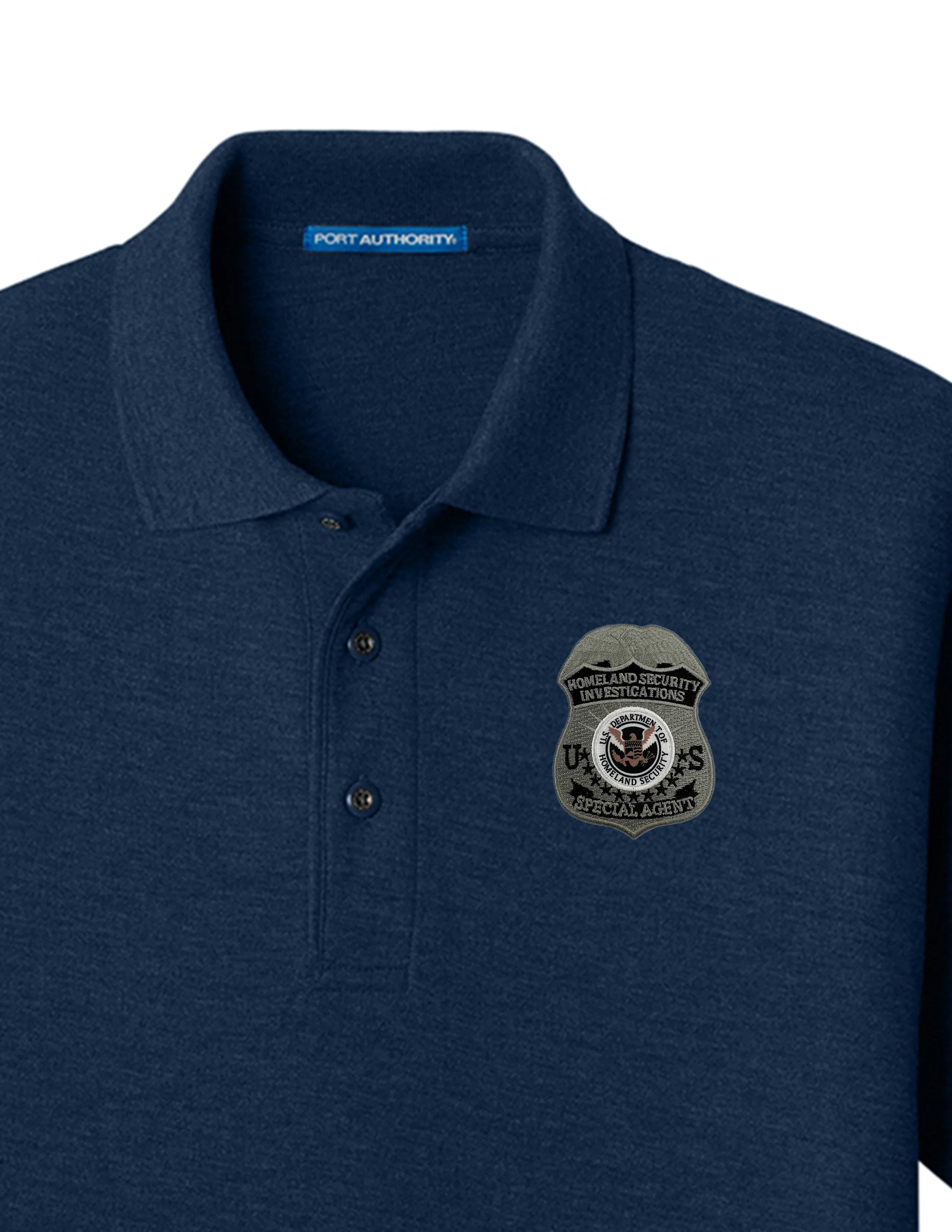 MEN'S HSI S/A BADGE PORT AUTHORITY POLO - K500 - Image 4