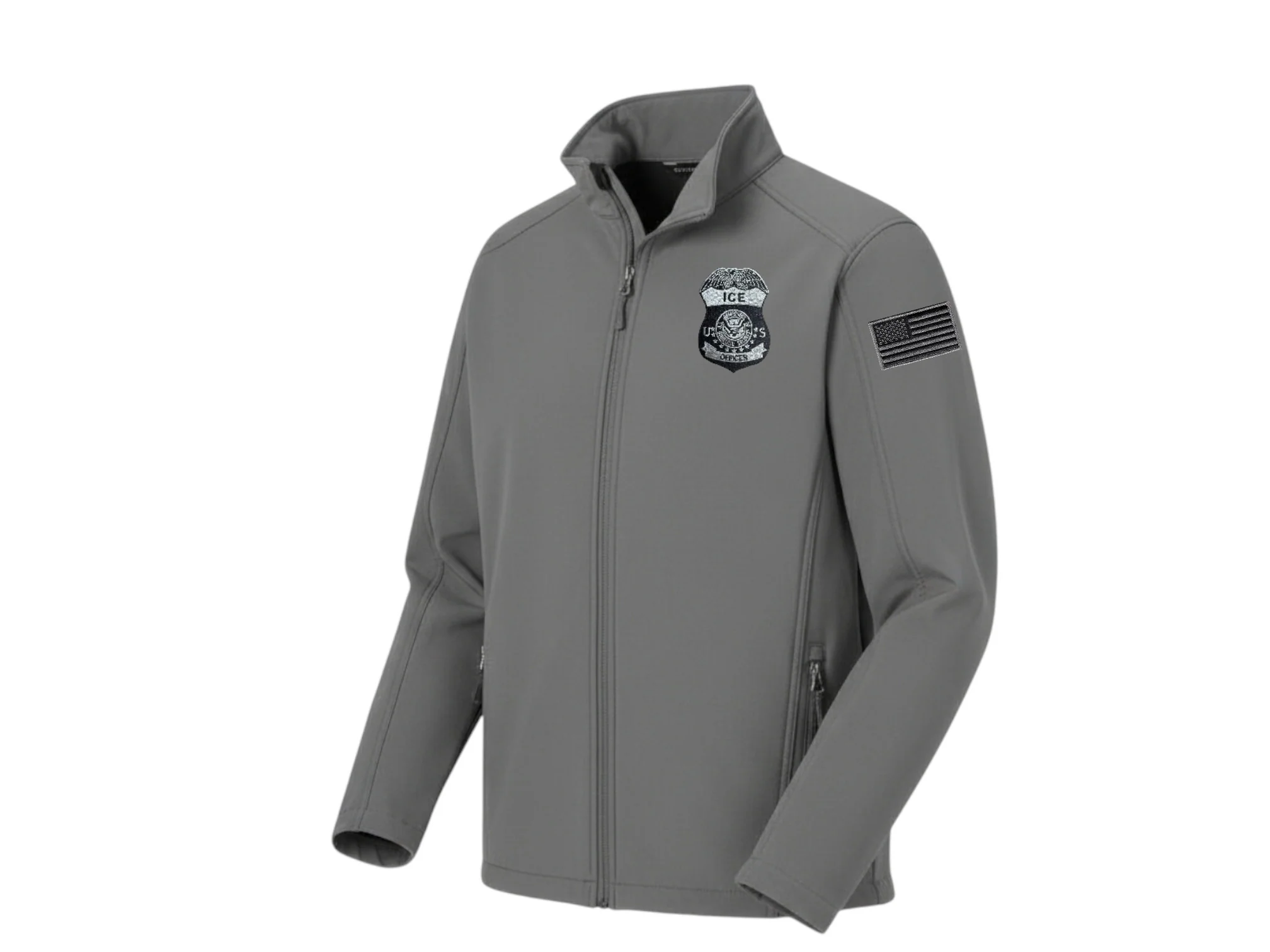 MEN'S ICE OFFICER BADGE SOFT SHELL JACKET-J317 - Image 11
